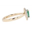 9ct Yellow Gold 0.35ct Diamond And Emerald Ring