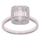 18ct White Gold 0.60ct Brilliant and Baguette Cut Diamond Cluster Ring