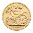 1898 Victoria Old Head UK Half Sovereign Coin
