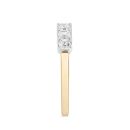 Silver 18ct Yellow Gold Plated 0.70ct Asscher Cut Lab Grown Diamond Seven Stone Ring