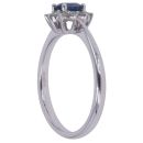 18ct White Gold 0.15ct Brilliant Cut Diamond and Sapphire Cluster Ring