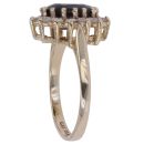 9ct Yellow Gold Cubic Zirconia and Sapphire Cluster Ring