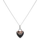 Silver Heart And Bow Pendant And Chain 18" By Icesia