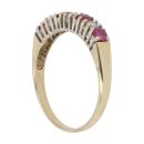 18ct Yellow Gold 0.20ct Diamond and Ruby Half Eternity Ring