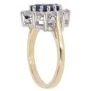 9ct Yellow Gold Cubic Zirconia and Blue Gemstone Cluster Ring
