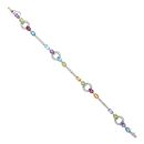 18ct White Gold 0.50ct Brilliant Cut Diamond And Multi Gemstone Bracelet 7"