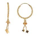 22ct Yellow Gold Tassel Dropper Hoop Earrings