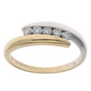 18ct Yellow And White Gold 0.27ct Brilliant Cut Diamond Five Stone Ring