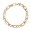 9ct Yellow Gold Cubic Zirconia Belcher And Bar Bracelet 7"