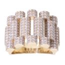 9ct Yellow Gold Cubic Zirconia Watch Strap Fancy Ring
