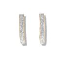 9ct Yellow Gold Silver Dust Hoop Earrings