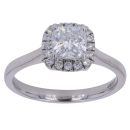 18ct White Gold 1.15ct Cushion and Brilliant Cut Lab Grown Diamond Cluster Ring