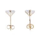9ct Yellow Gold Princess Cut Crystal Stud Earrings