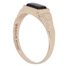 9ct Yellow Gold Onyx Square Patterned Signet Ring