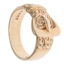 9ct Yellow Gold Patterned Buckle Ring