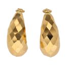 22ct Yellow Gold Faceted Basket Hoop Earrings