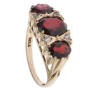 9ct Yellow Gold Garnet and Cubic Zirconia Fancy Ring
