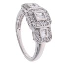 9ct White Gold 0.50ct Brilliant and Baguette Cut Diamond Cluster Ring