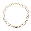 9ct Yellow Gold Figaro Bracelet 7.5"