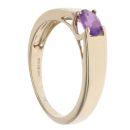 9ct Yellow Gold Amethyst Solitaire Ring