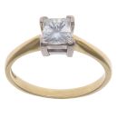 18ct Yellow Gold 0.85ct Princess Cut Diamond Solitaire Ring