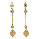 22ct Yellow and White Gold Fancy Drop Earrings