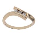 9ct Yellow Gold 0.10ct Diamond Trilogy Crossover Ring