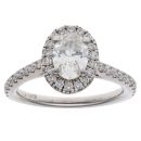 Platinum 1.00ct Oval and Brilliant Cut Diamond Solitaire Ring