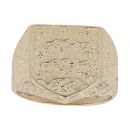 9ct Yellow Gold Three Lions Shield Signet Ring