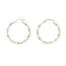 14ct Yellow Gold Greek Key Twist Hoop Earrings
