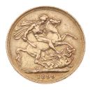 1899 Victoria Old Head UK Full Sovereign Coin
