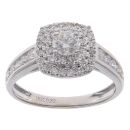 18ct White Gold 0.82ct Brilliant Cut Diamond Cluster Ring