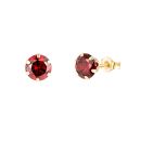 9ct Yellow Gold Red Cubic Zirconia Stud Earrings 5mm
