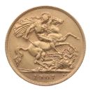 1907 Edward VII UK Large Head UK Half Sovereign Coin