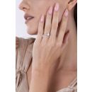 9ct White Gold 0.25ct Natural Diamond Pear Cluster Ring with Microset Shoulders