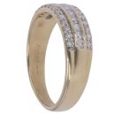 14ct Yellow Gold 0.50ct Brilliant Cut Diamond Three Row Ring