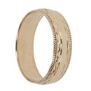 9ct Yellow Gold Patterned Wedding Band 5.1mm