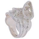 Sterling Silver Cubic Zirconia Saddle Ring