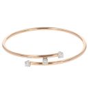 18ct Rose Gold 0.60ct Brilliant Cut Diamond and Crossover Bangle