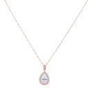 9ct Rose Gold Cubic Zirconia Cluster Pendant and Chain 20"