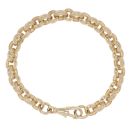 9ct Yellow Gold Patterned and Plain Belcher Bracelet 7.5"