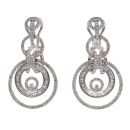 18ct White Gold 2.00ct Brilliant and Baguette Cut Drop Earrings