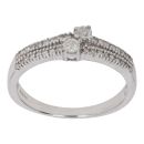 9ct White Gold 0.25ct Brilliant Cut Diamond Two Row Fancy Ring