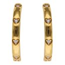 22ct Yellow Gold Cubic Zirconia Heart Hoop Earrings