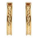 22ct Yellow Gold Diamond Cut Channel Hoop Earrings