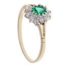 9ct Yellow Gold Cubic Zirconia and Created Emerald Cluster Ring