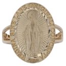 14ct Yellow Gold Our Lady Disc Ring