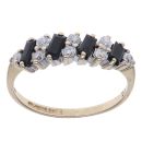 9ct Yellow Gold Cubic Zirconia and Sapphire Fancy Ring