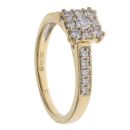 18ct Yellow Gold 0.32ct Brilliant Cut Diamond Cluster Ring