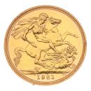 1981 Elizabeth II Decimal Portrait UK Full Sovereign Coin